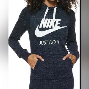 🔥Nike Long Sleeve Hooded Tee - SMALL/NAVY, 🦘Kangaroo Pockets🦘